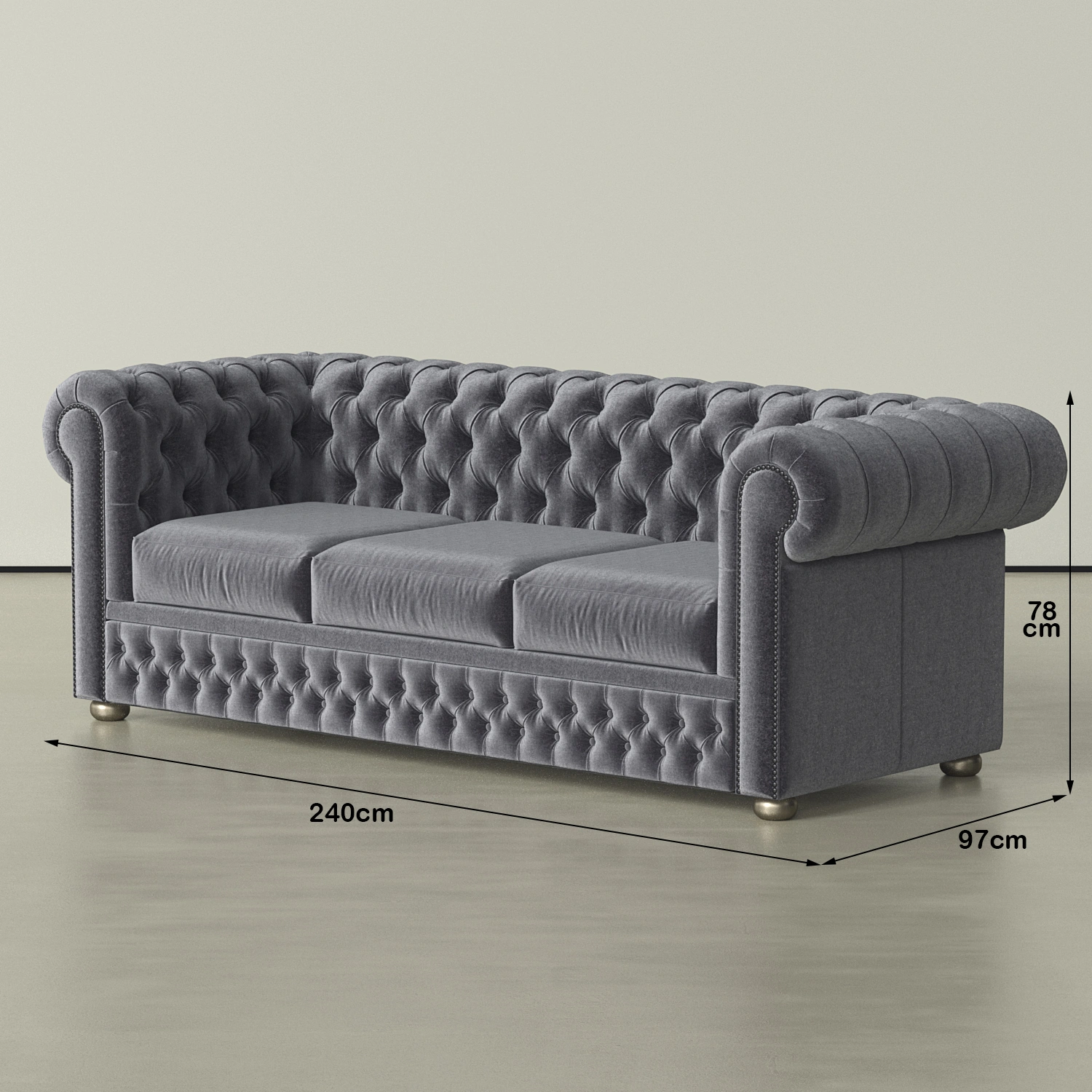 Obie Ike - Luxury 3 Seater Leather Sofa